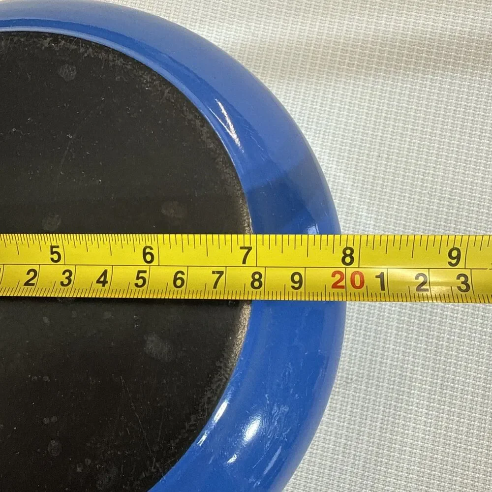 Vintage 2 Quart Blue Enamel Cookware Pot Casserole With Trivet Lid